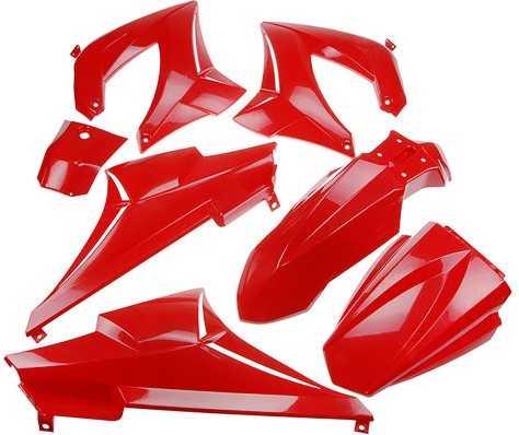 Kappenset Rossi Rood (7 Delig) Derbi Senda DRD 2002 t/m 2005 / Derbi X-Race & X-Treme v.a 2004 t/m 2008