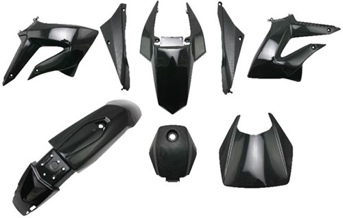 Kappenset Zwart (8 Delig) Derbi Senda DRD X-Treme t/m 2010 / Derbi Racing v.a 2010 t/m 2013 DMP
