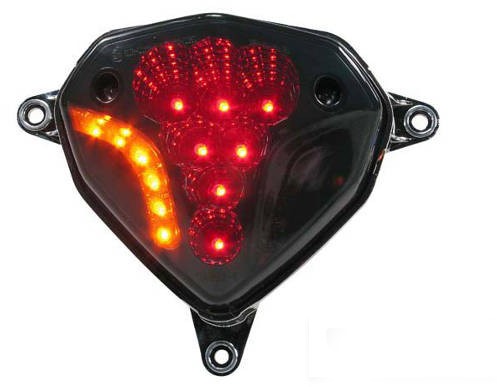 Achterlicht Led STR8 Blackline Smoke Yamaha Aerox V.a 2013 / MBK Nitro Naked 50 Inclusief Knipperlicht Ingebouwd 