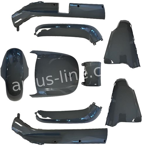 Kappenset voor Segway E110 / Segway E125 - Dark Nardo Grijs - 9 Delig