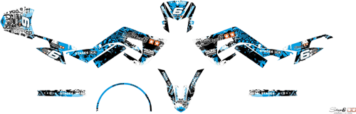Sticker Set Stage6 voor Derbi Senda SM 50 X-treme / Derbi Senda R 50 X-treme / Gilera RCR / Gilera SMT vanaf bouwjaar 2018 - Blauw-2