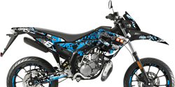 Sticker Set Stage6 voor Derbi Senda SM 50 X-treme / Derbi Senda R 50 X-treme / Gilera RCR / Gilera SMT vanaf bouwjaar 2018 - Blauw