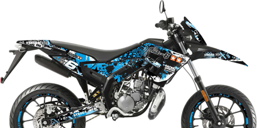 Sticker Set Stage6 voor Derbi Senda SM 50 X-treme / Derbi Senda R 50 X-treme / Gilera RCR / Gilera SMT vanaf bouwjaar 2018 - Blauw