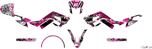 Sticker Set Stage6 voor Derbi Senda SM 50 X-treme / Derbi Senda R 50 X-treme / Gilera RCR / Gilera SMT vanaf bouwjaar 2018 - Roze-2