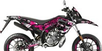 Sticker Set Stage6 voor Derbi Senda SM 50 X-treme / Derbi Senda R 50 X-treme / Gilera RCR / Gilera SMT vanaf bouwjaar 2018 - Roze