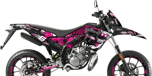 Sticker Set Stage6 voor Derbi Senda SM 50 X-treme / Derbi Senda R 50 X-treme / Gilera RCR / Gilera SMT vanaf bouwjaar 2018 - Roze