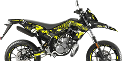 Sticker Set Stage6 voor Derbi Senda SM 50 X-treme / Derbi Senda R 50 X-treme / Gilera RCR / Gilera SMT vanaf bouwjaar 2018 - Geel