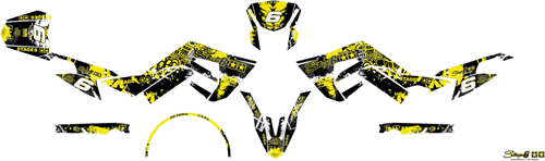 Sticker Set Stage6 voor Derbi Senda SM 50 X-treme / Derbi Senda R 50 X-treme / Gilera RCR / Gilera SMT vanaf bouwjaar 2018 - Geel-2