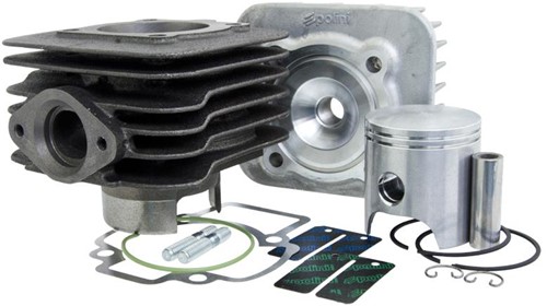 Cilinder 70cc Polini Aprilia 2T / Derbi 2T / Piaggio 2T / Gilera 2T / Vespa 2T / Italjet 2T Luchtgekoeld Cilinderkop Gietijzer 140.0181