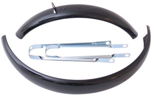 Fiets Spatbordset 16" ATB gemaakt van staal 60mm - zwart