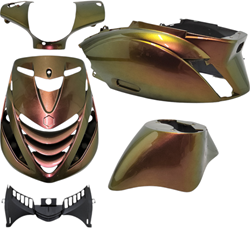 Kappenset EVO-1 Piaggio Zip 2000 BMW Chesnut Bronze Brown met SP voorscherm 5 delig