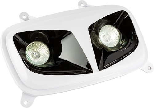 Koplamp Unit Wit / Zwart 2x Halogeen Audi Look Yamaha Bws Naked / MBK Booster Spirit 50 V.a 2004 T/m 2016