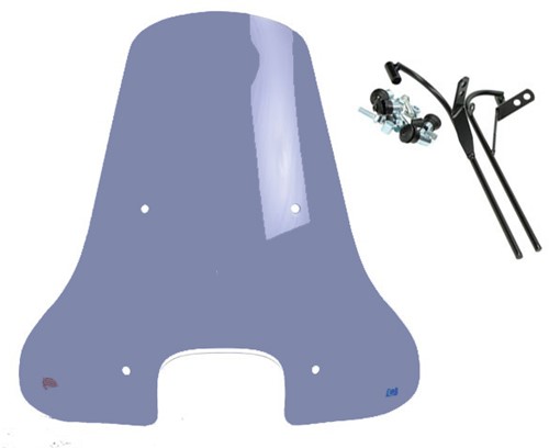 Windscherm DMP Agm Vx 50 / Napoli / BTC Riva Sport + Montageset Smoke hoog (Voor Vierkante Koplamp)