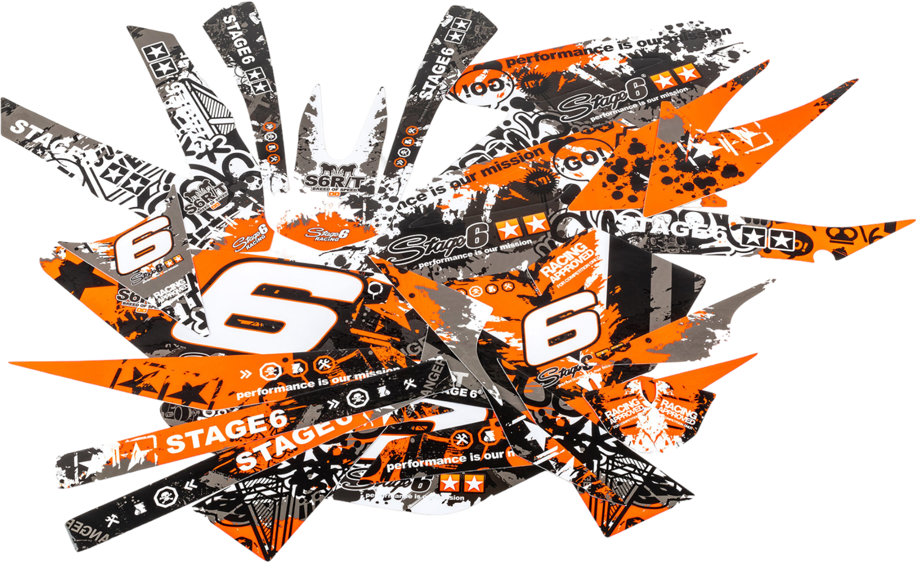 Sticker Set Stage6 voor Beta RR 50 Bouwjaar 2012 t m 2020 Oranje