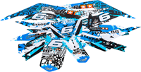 Sticker Set Stage6 voor Derbi Senda SM 50 X-treme / Derbi Senda R 50 X-treme / Gilera RCR / Gilera SMT vanaf bouwjaar 2018 - Blauw-3