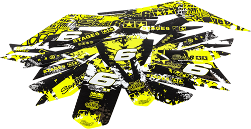 Sticker Set Stage6 voor Derbi Senda SM 50 X-treme / Derbi Senda R 50 X-treme / Gilera RCR / Gilera SMT vanaf bouwjaar 2018 - Geel-3