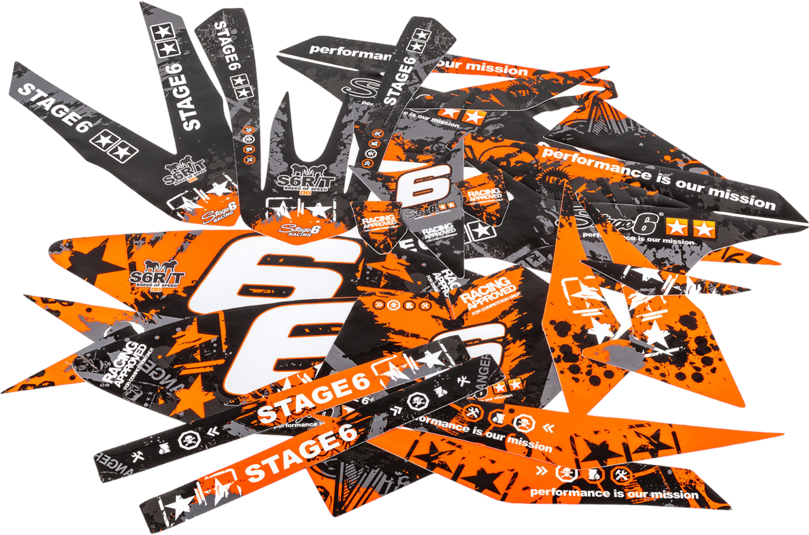 Sticker Set Stage6 voor Beta RR 50 Bouwjaar 2012 t m 2020 Oranje Zwart