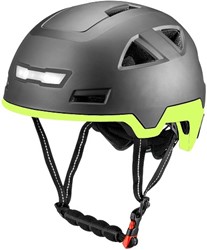 Helm VITO E-city voor speed pedelec / snorfiets met ingebouwd voor en achterlicht NTA-8776 gekeurd Zwart Fluor Geel