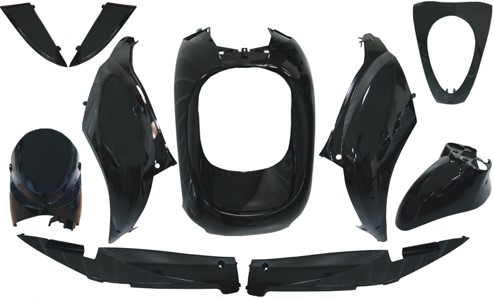 Kappenset Zwart Metalic (10 Delig) Sym Mio DMP