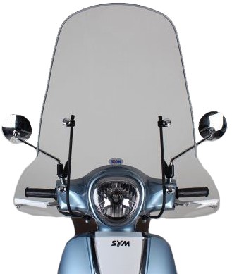 windscherm helder hoog sym fiddle 3 + bevestigingsset 73cm origineel-model
