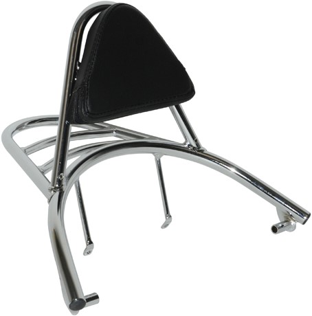 achterdrager sym mio chroom - inclusief rugsteun - zwart sissy bar
