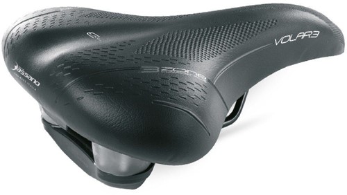 Fiets Zadel Selle Bassano Volare XXL BigCity Elastomere Demping Zwart