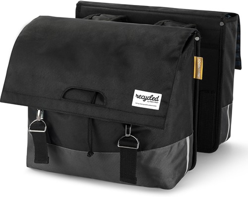 Gerecyclede dubbele fietstas Urban Proof 40 liter - zwart/grijs