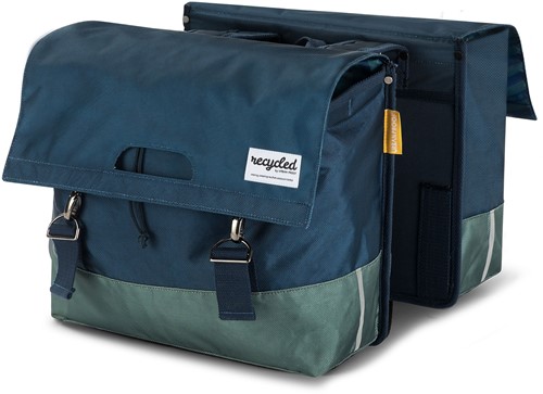 Gerecyclede dubbele fietstas Urban Proof 40 liter - blauw/groen