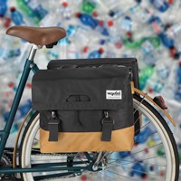 Gerecyclede dubbele fietstas Urban Proof 40 liter - grijs/geel-2
