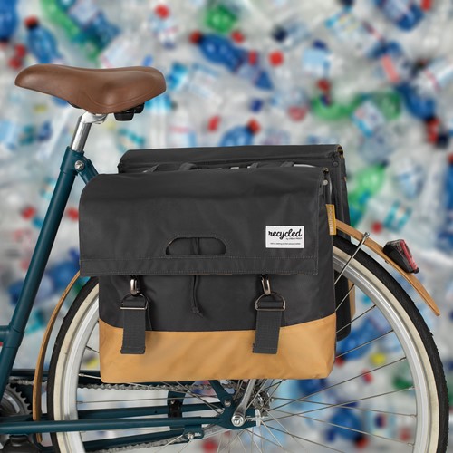 Gerecyclede dubbele fietstas Urban Proof 40 liter - grijs/geel-2