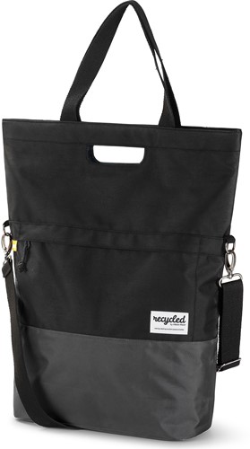 Gerecyclede shopper fietstas Urban Proof 20 liter - zwart/grijs