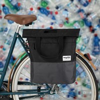 Gerecyclede shopper fietstas Urban Proof 20 liter - zwart/grijs-3