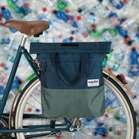 Gerecyclede shopper fietstas Urban Proof 20 liter - blauw/groen-3