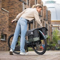 Gerecyclede dubbele fietstas Urban Proof 40 liter - groen/grijs-2
