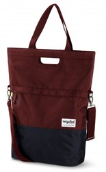 Gerecyclede shopper fietstas Urban Proof 20 liter - bordeaux rood/grijs