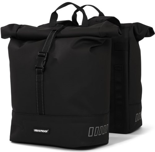 Fiets Gerecyclede dubbele fietstas Urban Proof Rolltop 38 liter 30 x 15 x 42 cm - zwart