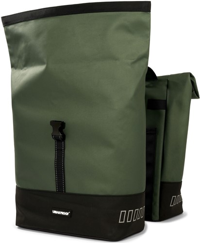 Fiets Gerecyclede dubbele fietstas Urban Proof Rolltop 38 liter 30 x 15 x 42 cm - groen-3