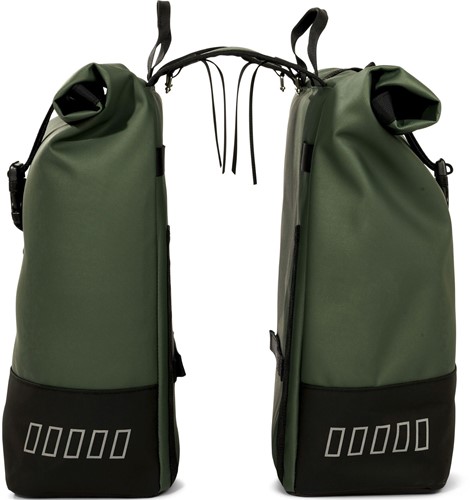 Fiets Gerecyclede dubbele fietstas Urban Proof Rolltop 38 liter 30 x 15 x 42 cm - groen-2