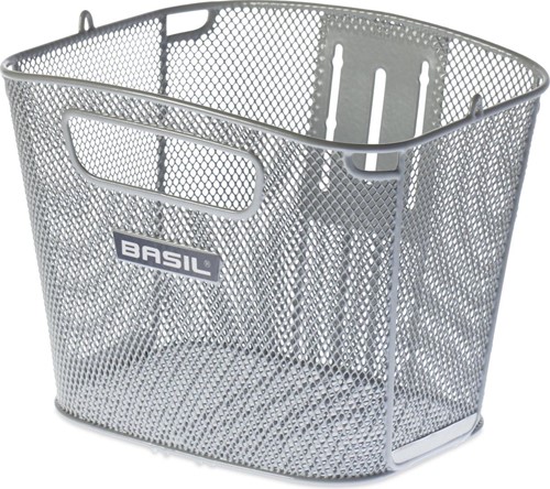 Metalen Fietsmand Basil Bold Front FM - zilver (Zonder Montagesteun)