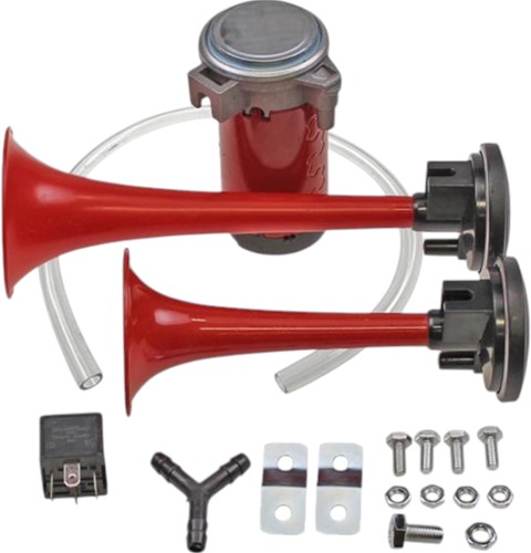 luchthoorn 12volt universeel 2-delig - inclusief aansluit materiaal
