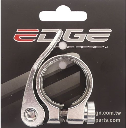 Fiets Zadelpenklem ø34,9 mm Edge aluminium met snelspanner - zilver