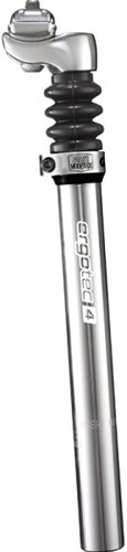 Fiets Telescopische verende zadelpen Ergotec Glide ø27.2 mm / 350 mm - zilver