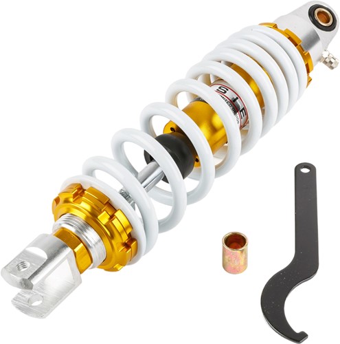 Schokbreker Motoforce Racing Goud / Wit 300mm Scooter Verstelbaar - Voor 12inch wielen