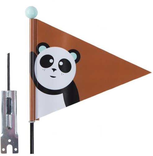 Fiets Veiligheidsvlag PexKids Panda - bruin met panda print