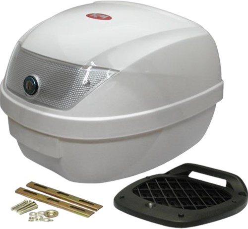 Topkoffer KXM Scooter 28L + Afneembare Slede Wit 38.5 x 38.5 x 29.0cm