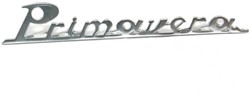 embleem vespa primavera dik met clip 16cm chroom per stuk
