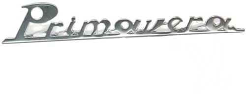 embleem vespa primavera dik met clip 16cm chroom per stuk