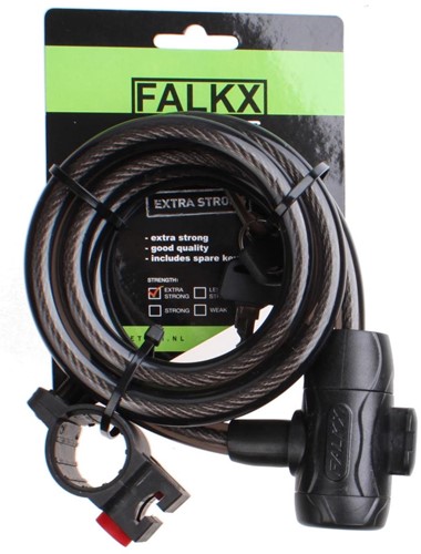 Fiets FALKX Kabelslot 12x180mm zwart
