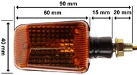 Knipperlicht Set Oranje Zwart Vierkant E-keur Derbi Senda / Derbi Gpr 50 / Aprilia RS 50 / Aprilia SX 50 / Universeel Scooter / Bromfiets / Motorfiets-3