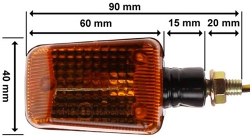 Knipperlicht Set Oranje Zwart Vierkant E-keur Derbi Senda / Derbi Gpr 50 / Aprilia RS 50 / Aprilia SX 50 / Universeel Scooter / Bromfiets / Motorfiets-3